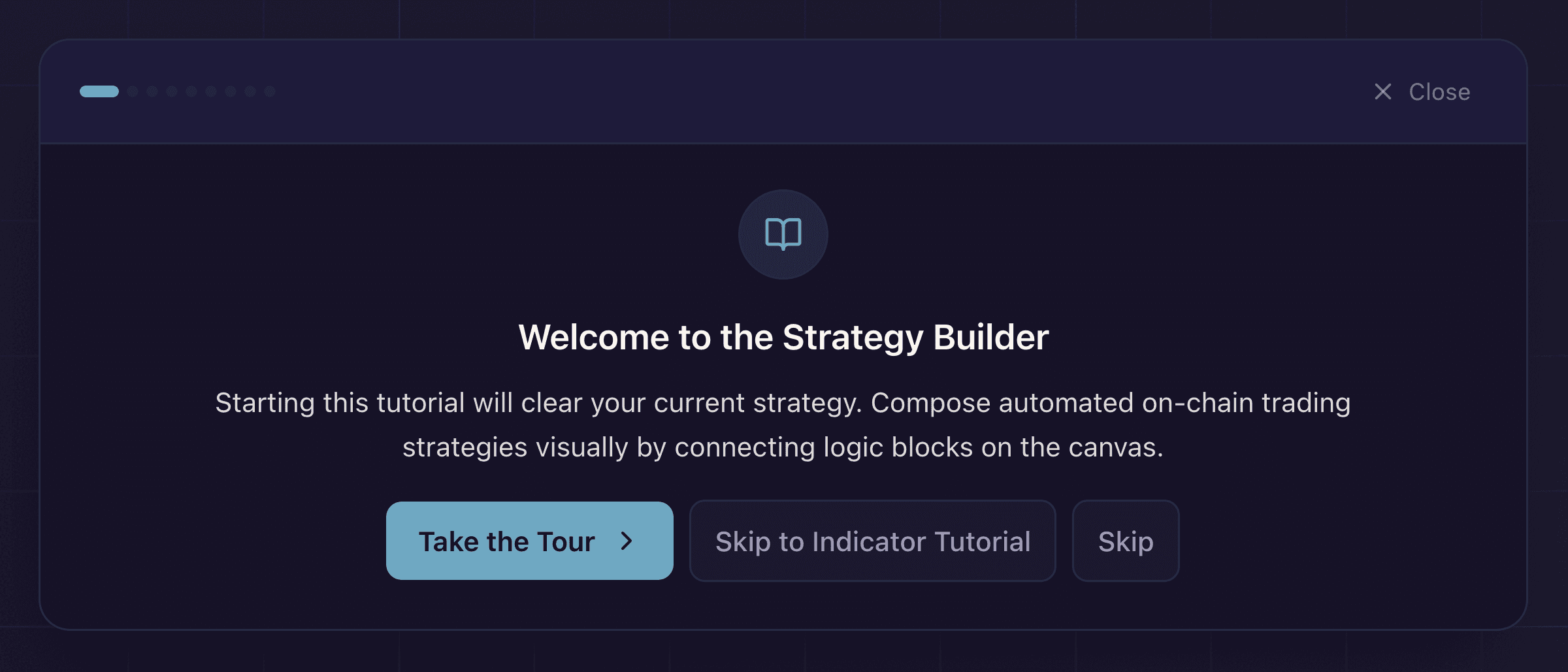 The Welcome to the Strategy Builder card with a Take the Tour button