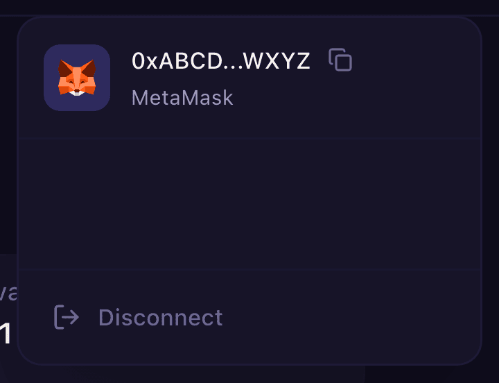 The account dropdown open with the Disconnect option